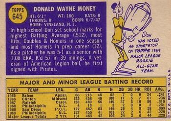 Don Money  baseball card collectible - Main Image 2