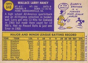 Larry Haney  baseball card collectible - Main Image 2