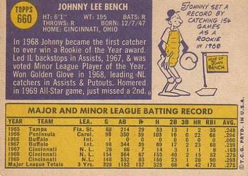 Johnny Bench  baseball card collectible - Main Image 2