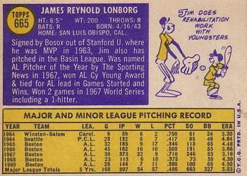 Jim Lonborg  baseball card collectible - Main Image 2