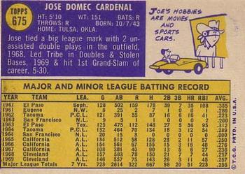 Jose Cardenal  baseball card collectible - Main Image 2