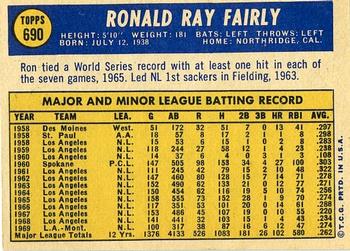 Ron Fairly  baseball card collectible - Main Image 2