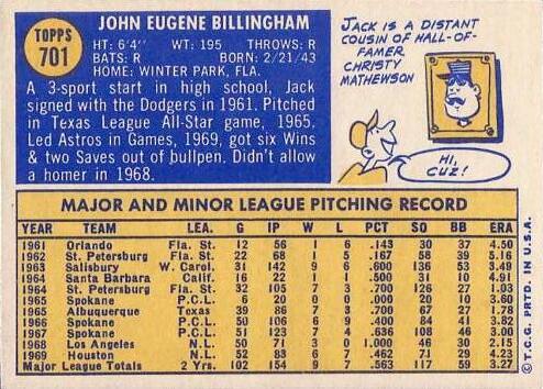 Jack Billingham  baseball card collectible - Main Image 2