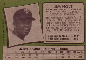 Jim Holt  baseball card collectible - Main Image 2