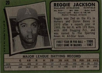Reggie Jackson  baseball card collectible - Main Image 2