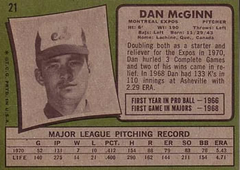 Dan McGinn  baseball card collectible - Main Image 2