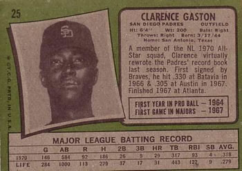 Clarence Gaston  baseball card collectible - Main Image 2