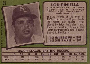 Lou Piniella  baseball card collectible - Main Image 2