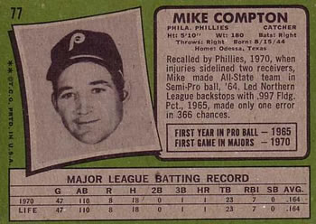 Mike Compton  baseball card collectible - Main Image 2