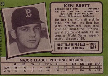 Ken Brett  baseball card collectible - Main Image 2