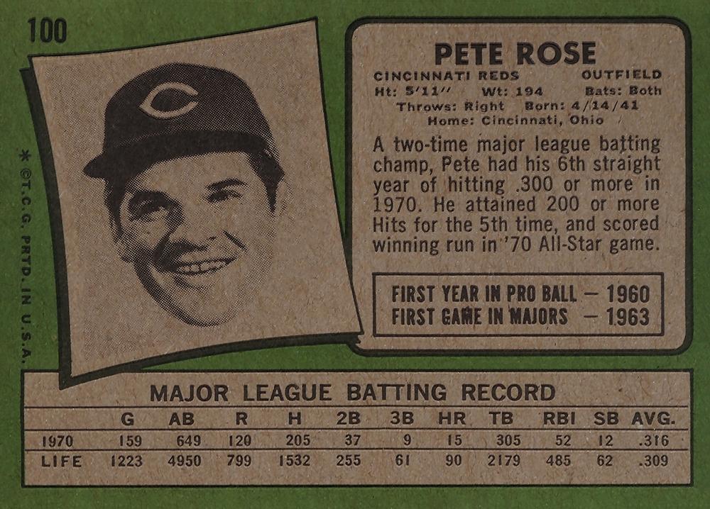 Pete Rose  baseball card collectible - Main Image 2