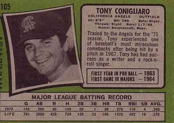 Tony Conigliaro  baseball card collectible - Main Image 2