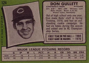 Don Gullett  baseball card collectible - Main Image 2