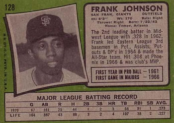 Frank Johnson  baseball card collectible - Main Image 2