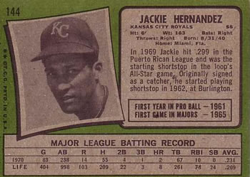 Jackie Hernandez  baseball card collectible - Main Image 2