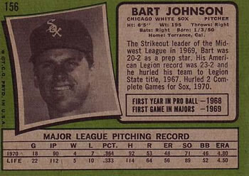 Bart Johnson  baseball card collectible - Main Image 2