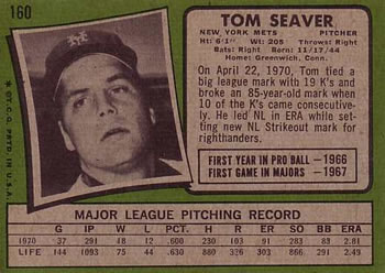 Tom Seaver  baseball card collectible - Main Image 2
