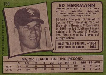 Ed Herrmann  baseball card collectible - Main Image 2