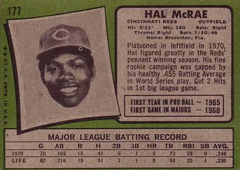 Hal McRae  baseball card collectible - Main Image 2