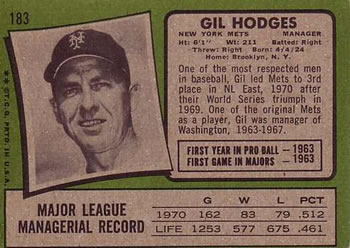 Gil Hodges  baseball card collectible - Main Image 2