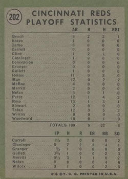 1970 N.L. Playoffs: Reds Celebrate!  baseball card collectible - Main Image 2