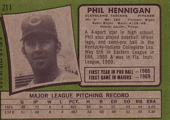 Phil Hennigan  baseball card collectible - Main Image 2