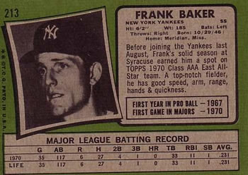 Frank Baker  baseball card collectible - Main Image 2
