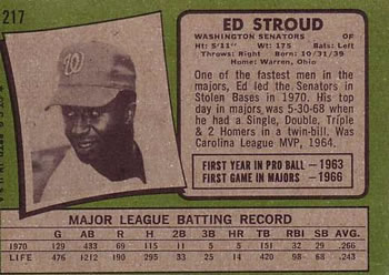 Ed Stroud  baseball card collectible - Main Image 2