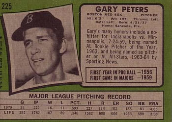 Gary Peters  baseball card collectible - Main Image 2
