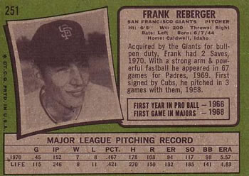 Frank Reberger  baseball card collectible - Main Image 2