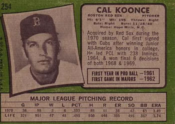 Cal Koonce  baseball card collectible - Main Image 2
