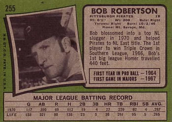 Bob Robertson  baseball card collectible - Main Image 2