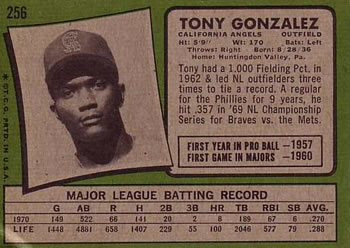 Tony Gonzalez  baseball card collectible - Main Image 2