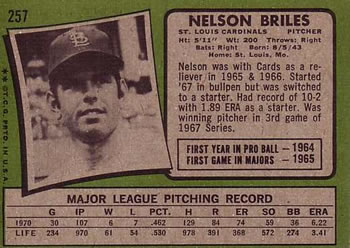 Nelson Briles  baseball card collectible - Main Image 2