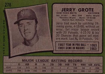 Jerry Grote  baseball card collectible - Main Image 2