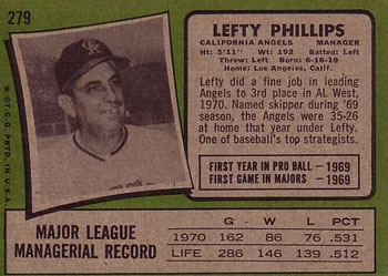 Lefty Phillips  baseball card collectible - Main Image 2