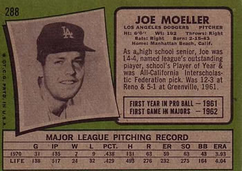 Joe Moeller  baseball card collectible - Main Image 2