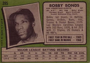 Bobby Bonds  baseball card collectible - Main Image 2