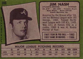 Jim Nash  baseball card collectible - Main Image 2