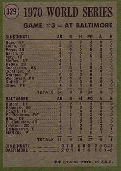 1970 World Series Game 3: F. Robinson Shows Muscle!  baseball card collectible - Main Image 2