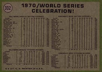 1970 World Series Celebration! Convincing Performance!  baseball card collectible - Main Image 2