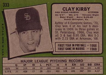 Clay Kirby  baseball card collectible - Main Image 2