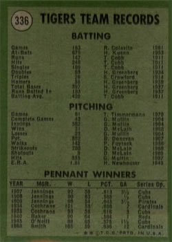 Detroit Tigers  baseball card collectible - Main Image 2