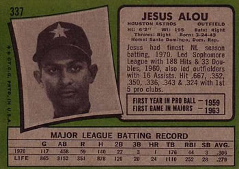 Jesus Alou  baseball card collectible - Main Image 2