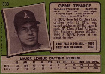 Gene Tenace  baseball card collectible - Main Image 2