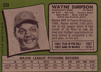 Wayne Simpson  baseball card collectible - Main Image 2