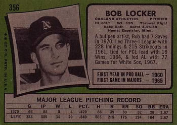 Bob Locker  baseball card collectible - Main Image 2