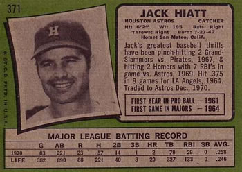 Jack Hiatt  baseball card collectible - Main Image 2