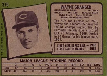 Wayne Granger  baseball card collectible - Main Image 2