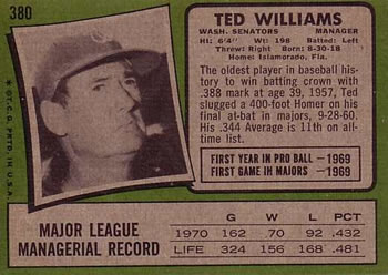 Ted Williams  baseball card collectible - Main Image 2